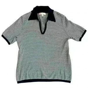 Philosophy polo sweater short sleeve top size M black  and white
